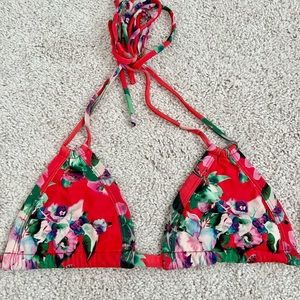 Montce red floral bikini top